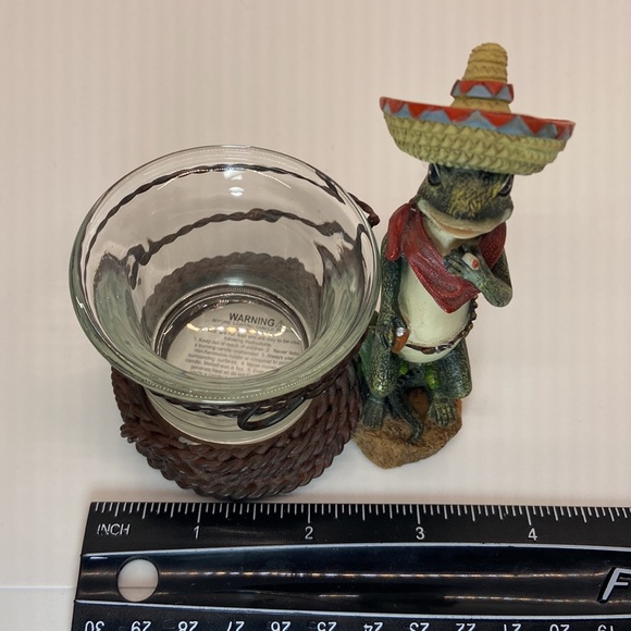 Gecko Southwestern Votive Candle. Glass Candle Holder. Very Unique. - Picture 2 of 11